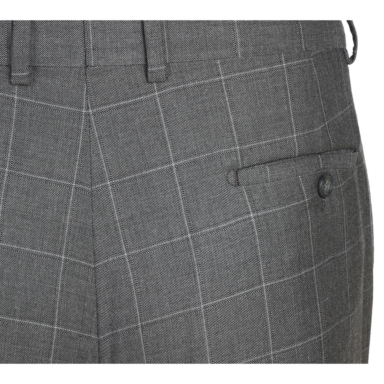 82-54-092EL Slim Fit Gray Windowpane Suit