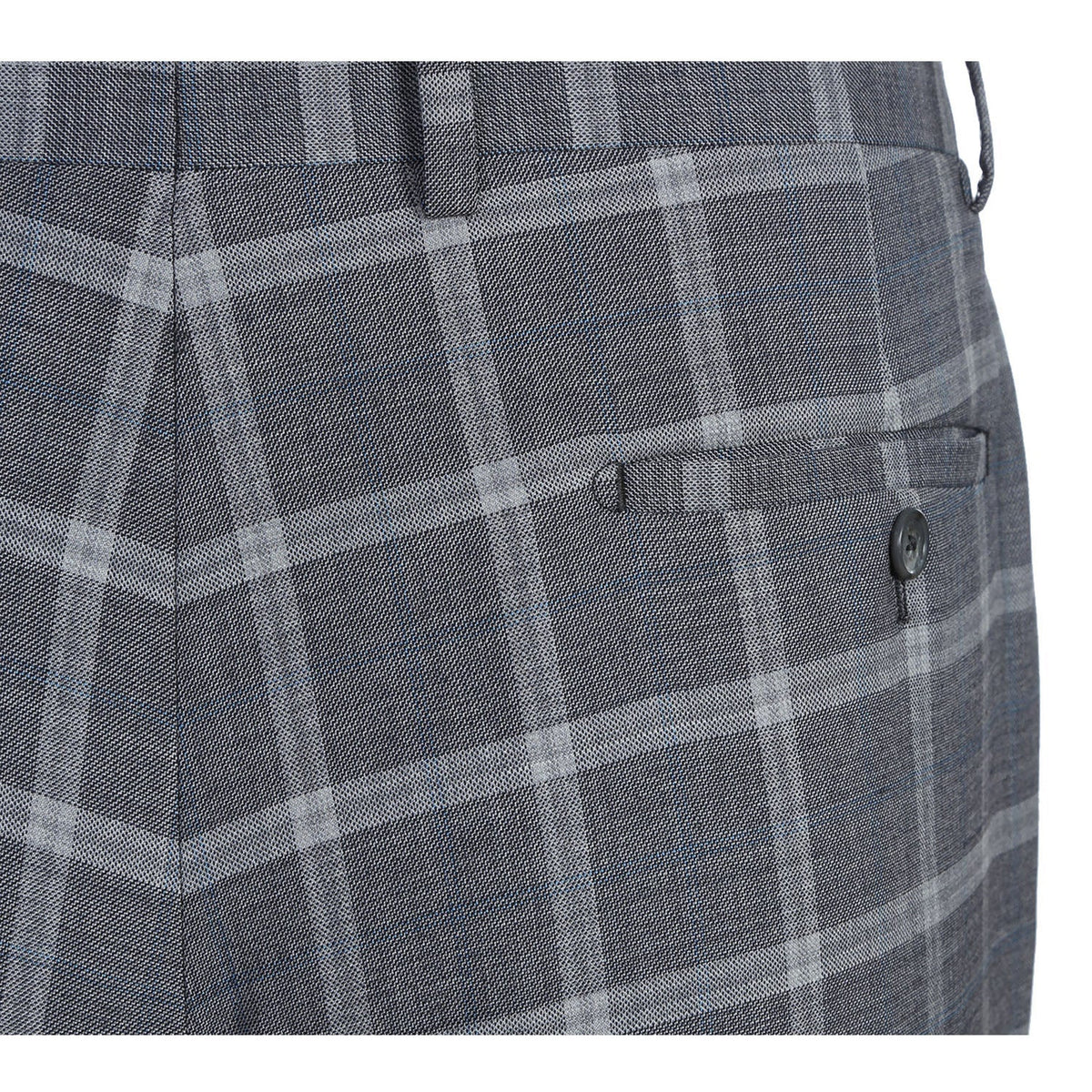 EL72-60-092 Gray Plaid Notch Wool Suit