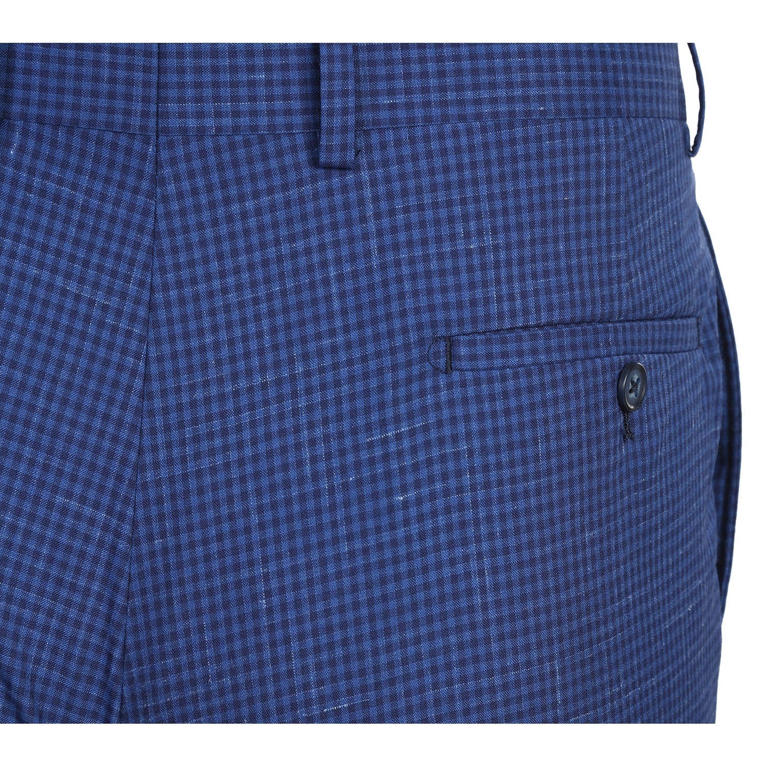 EL72-15-405 Blue Mini-Check Wool Suit