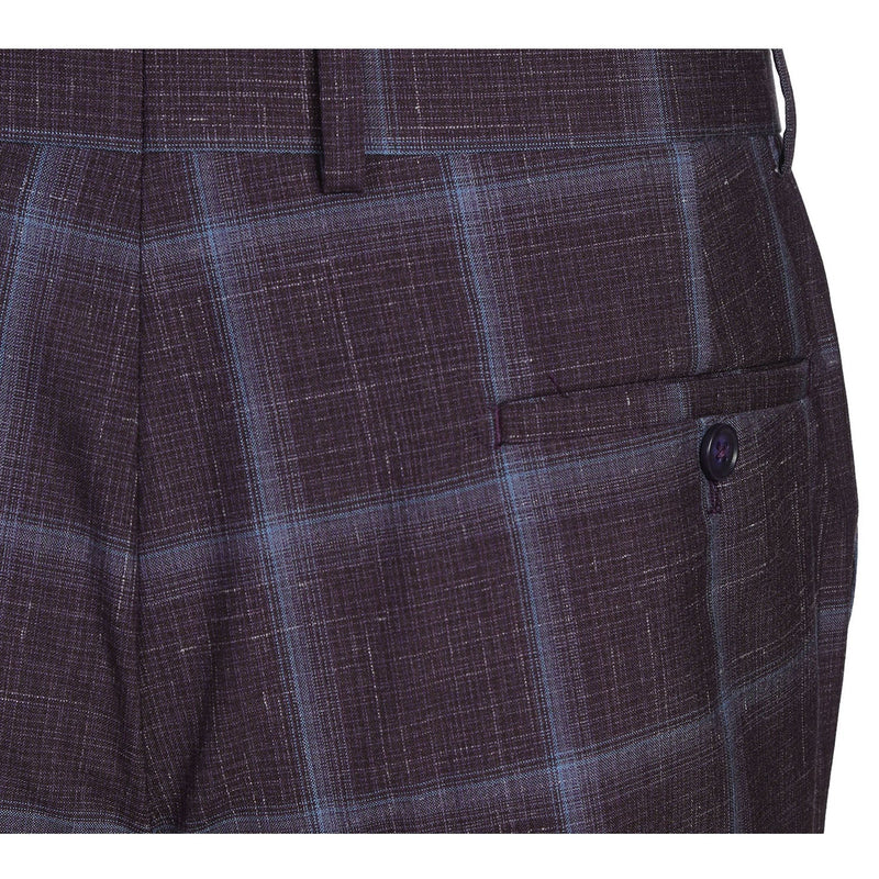 EL72-62-900 Purple Window Pane Check Wool Suit