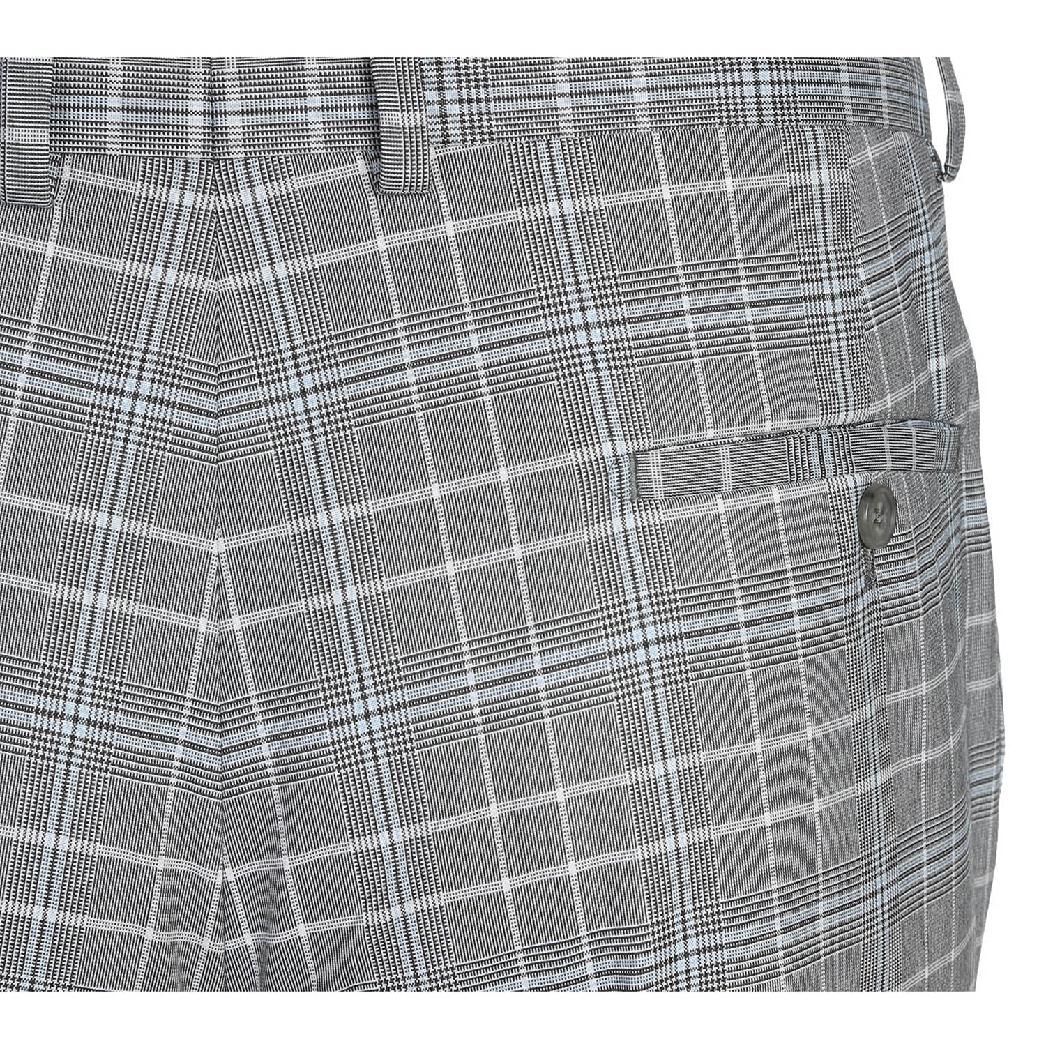 82-60-092EL White Smoke Plaid Suit