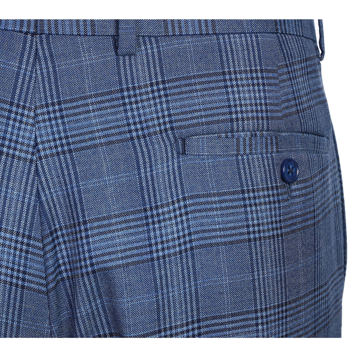 EL72-60-400 Pale Denim Glen Check Wool Suit