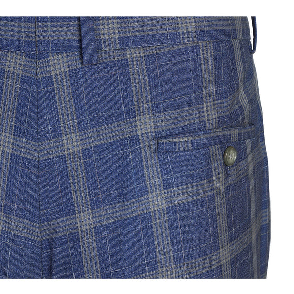 82-60-400EL Blue with Marigold Check Suit
