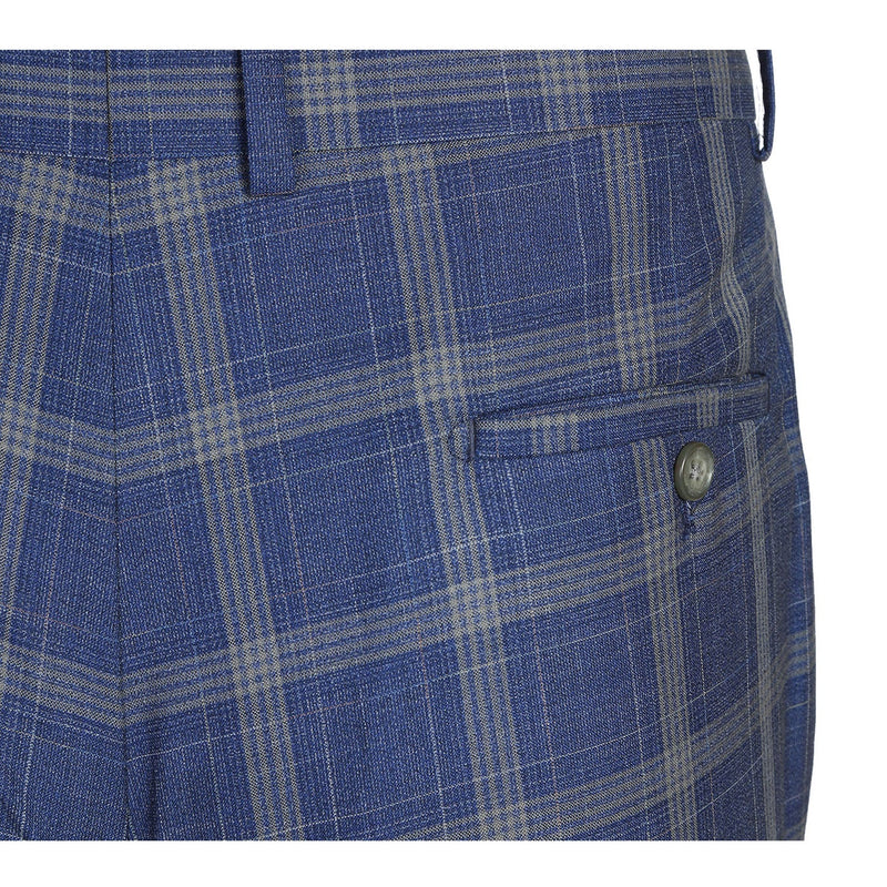 82-60-400EL Blue with Marigold Check Suit