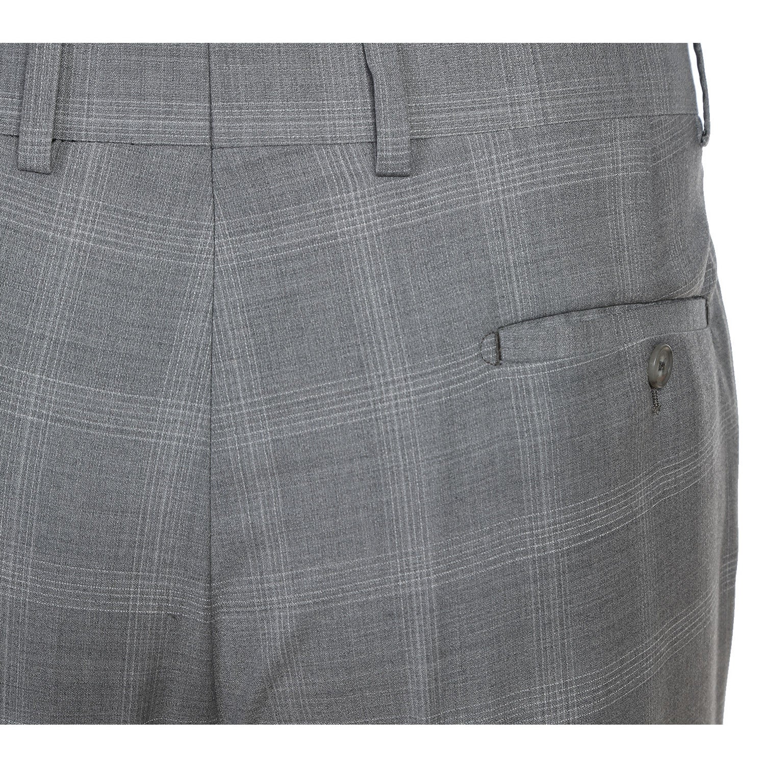 EL72-62-092 Light Gray Window Pane Check Wool Suit