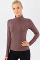 Mock Neck Quarter Zip Active T-Shirt Dusty Pink