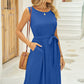 Tied Round Neck Sleeveless Dress