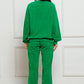 Corduroy Round Neck Sweatshirt and Sweatpants Set