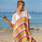 Cutout Striped Cover-Up with Tassel