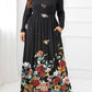 Plus Size Round Neck Maxi Dress with Pockets