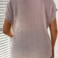 Plus Size Decorative Button Round Neck Short Sleeve T-Shirt