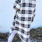 MeiMei Pocketed Plaid Long Sleeve Coat