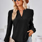 V-Neck Puff Sleeve Blouse