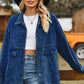 Dropped Shoulder Denim Jacket with Pockets