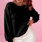 Bow Cutout Round Neck Long Sleeve Sweatshirt