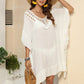 Cutout Ruffled Half Sleeve Cover-Up