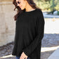 Basic Bae Full Size Ribbed Round Neck Long Sleeve Knit Top