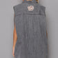 POL Button Down Sleeveless Striped Denim Shirt