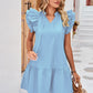 Tie Neck Ruffle Hem Dress