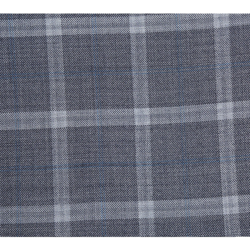 EL72-60-092 Gray Plaid Notch Wool Suit