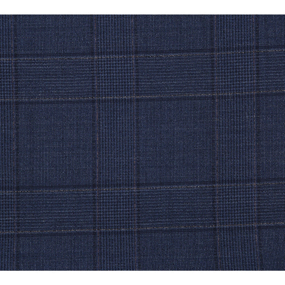 EL72-58-410 Prussian Blue Window Pane Check Wool Suit