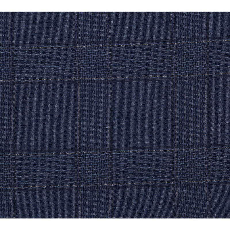 EL72-58-410 Prussian Blue Window Pane Check Wool Suit