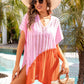 Slit Color Block V-Neck Cover Up