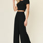 Double Take Full Size Round Neck Top and Pants Set