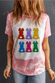 Rabbit Round Neck Short Sleeve T-Shirt Blush Pink