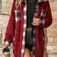 Plaid Button Up Long Sleeve Fuzzy Outerwear