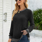 Round Neck Long Sleeve Blouse