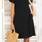 Flounce Sleeve Round Neck Dress with Pockets