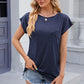 Pocketed Heathered Cap Sleeve T-Shirt