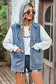 Sleeveless Denim Top with A Detachable Hood Medium
