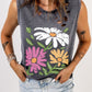 Distressed Graphic Round Neck Tank