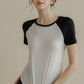 Round Neck Short Raglan Sleeve T-Shirt