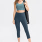 Wide Waistband Cropped Active Leggings with Pockets