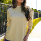 Textured Mock Neck Three-Quarter Sleeve Top