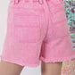 VERY J  Washed Raw Hem Denim Shorts