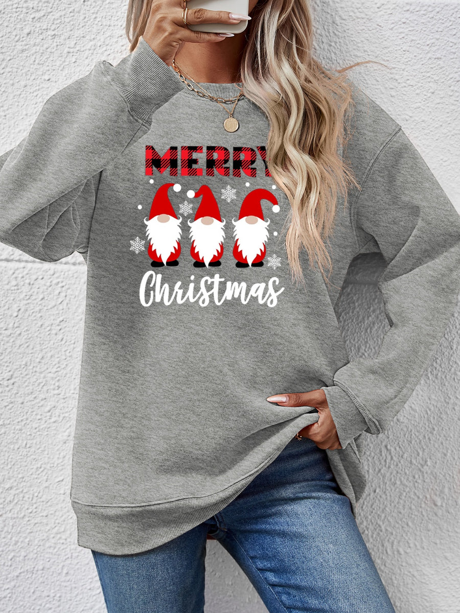 MERRY CHRISTMAS Long Sleeve Sweatshirt Charcoal