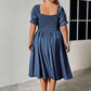 Plus Size Ruched Sweetheart Neck Dress