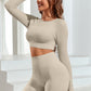 Round Neck Long Sleeve Active Top