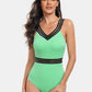 V-Neck One-Piece Swimwear