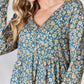 Heimish Full Size Floral Half Button Long Sleeve Blouse