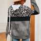 Leopard Drawstring Hoodie with Pocket