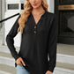 V-Neck Long Sleeve Blouse