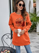 Christmas Tree Graphic Drop Shoulder Sweatshirt Pumpkin