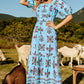 Floral Ruched Puff Sleeve Tiered Maxi Dress