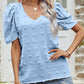 Swiss Dot Short Puff Sleeve Top