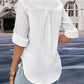 Perfee Collared Neck Half Sleeve Twisted Shirt